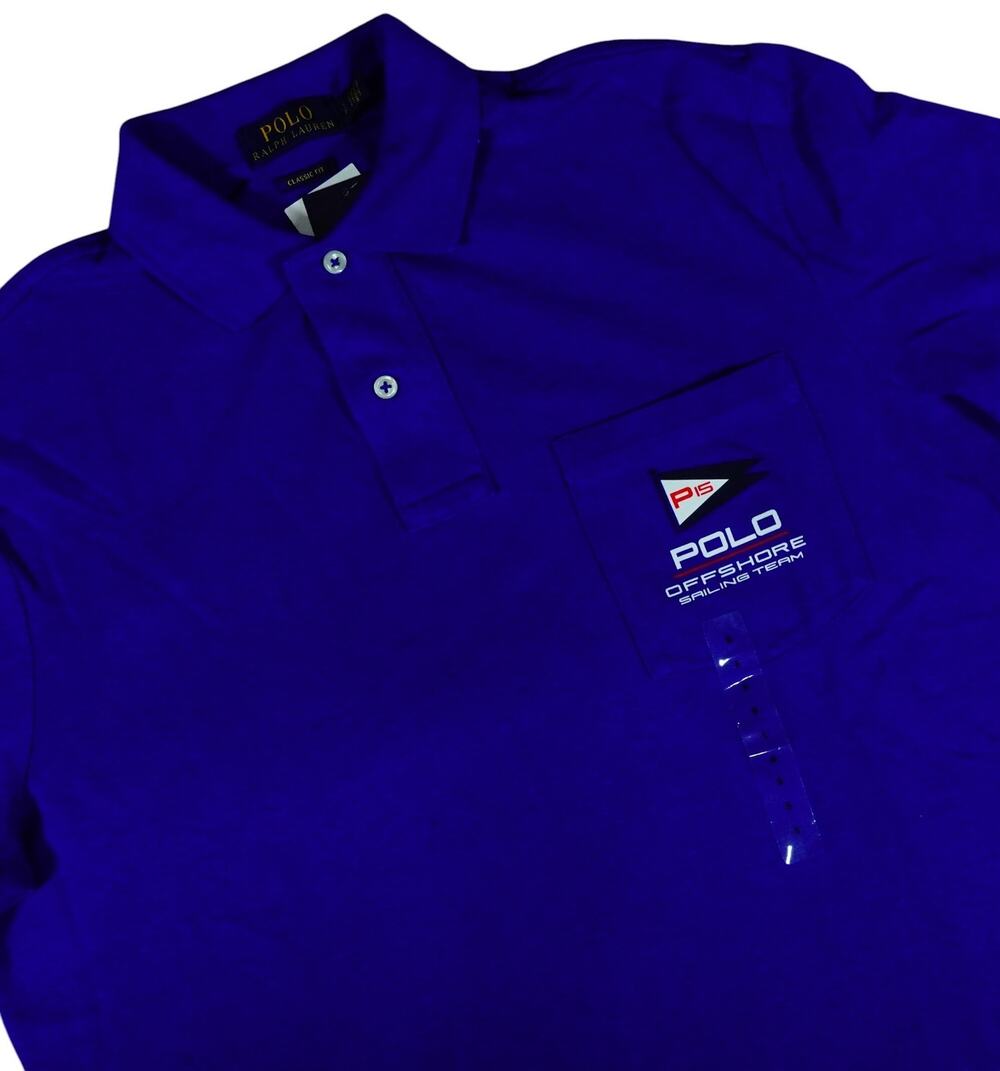 Ralph Lauren P15 Offshore Sailing Team Blue Golf Polo Shirt Men's Small NWT